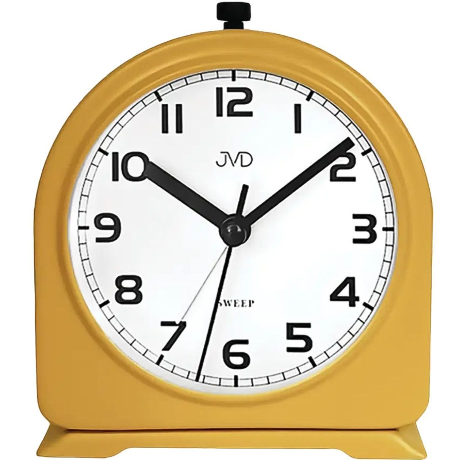 Żółty budzik analogowy JVD SRP2221.1 – metalowy, mechaniczny ..jpg