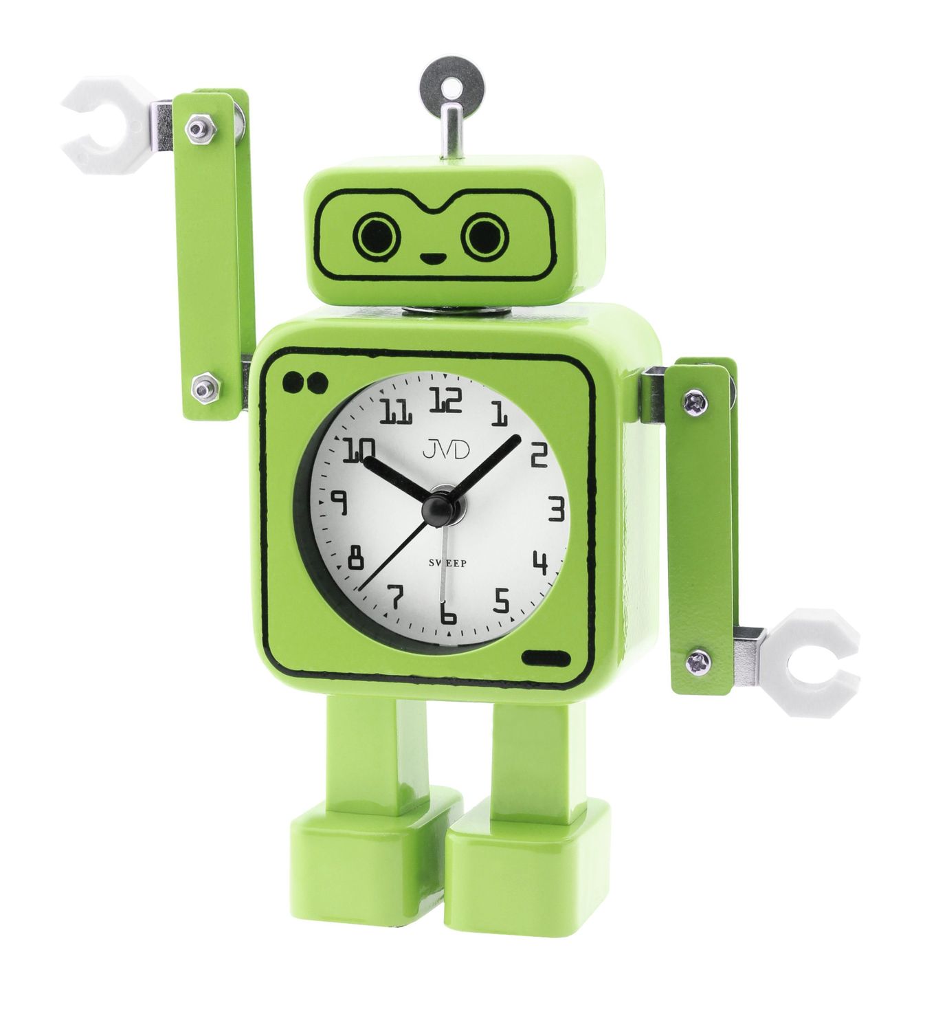 Budzik JVD w kształcie zielonego robota SRP2305 (4).jpg