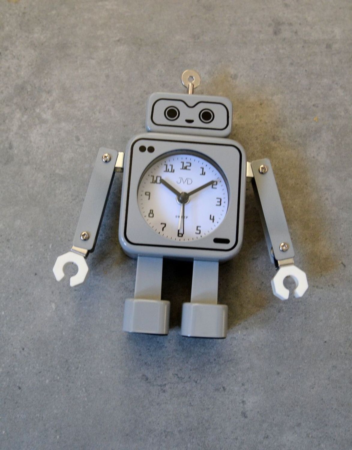 Budzik JVD w kształcie szarego robota SRP2305 (4).jpg