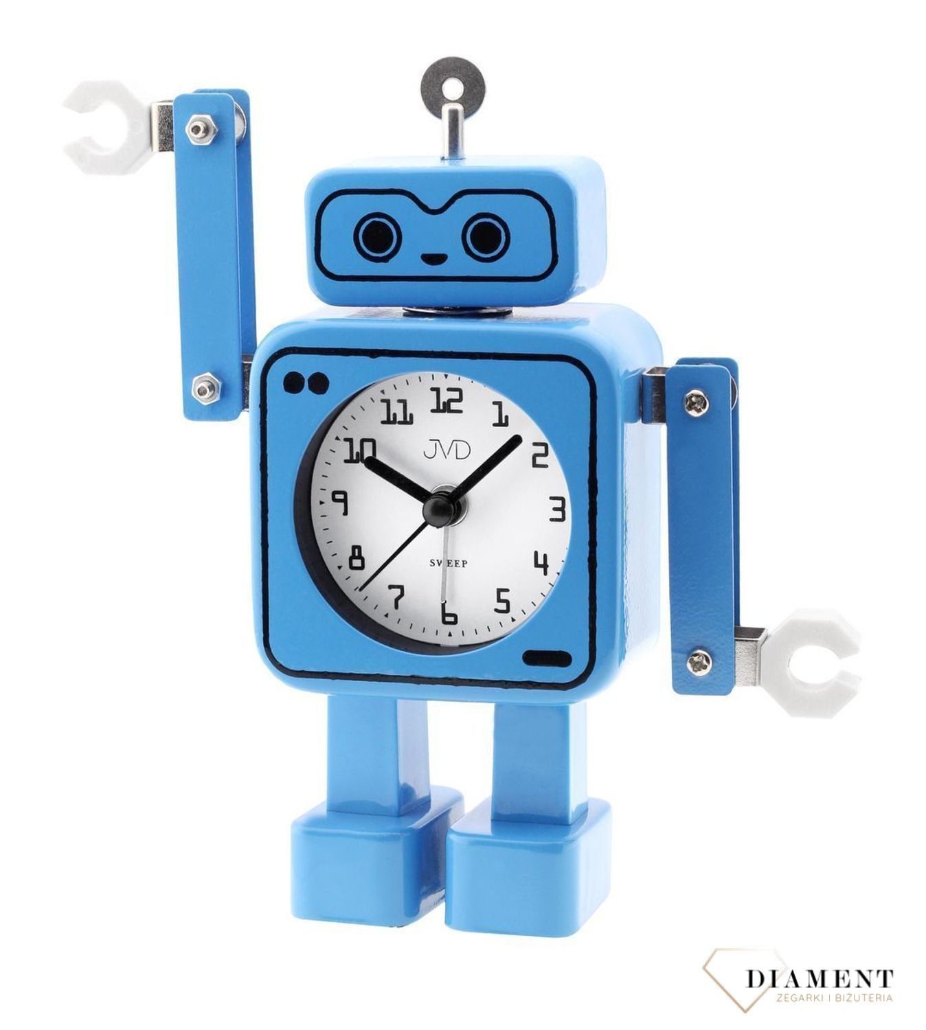 Budzik JVD w kształcie niebieskiego robota SRP2305 (5).jpg