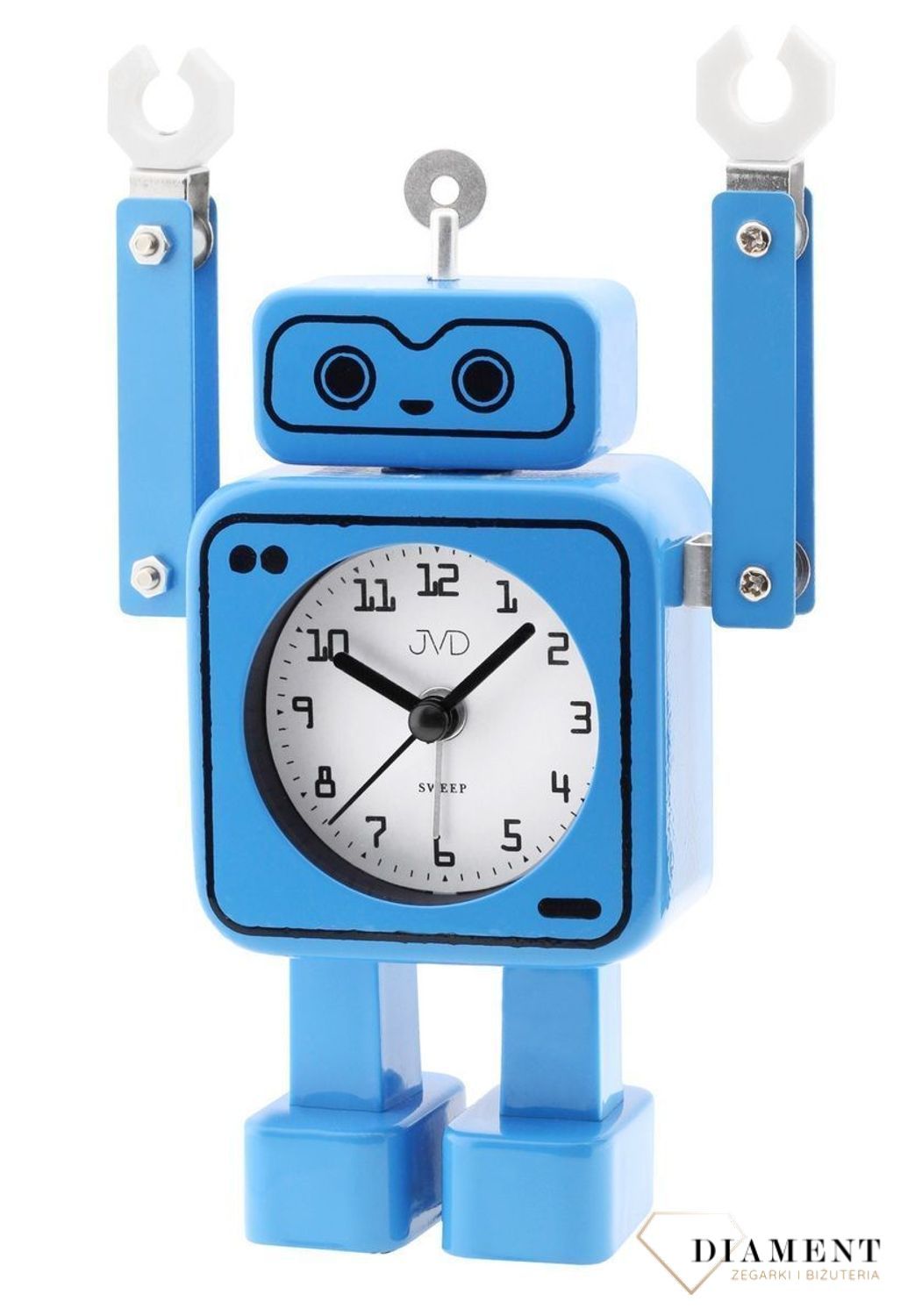 Budzik JVD w kształcie niebieskiego robota SRP2305 (5).jpg