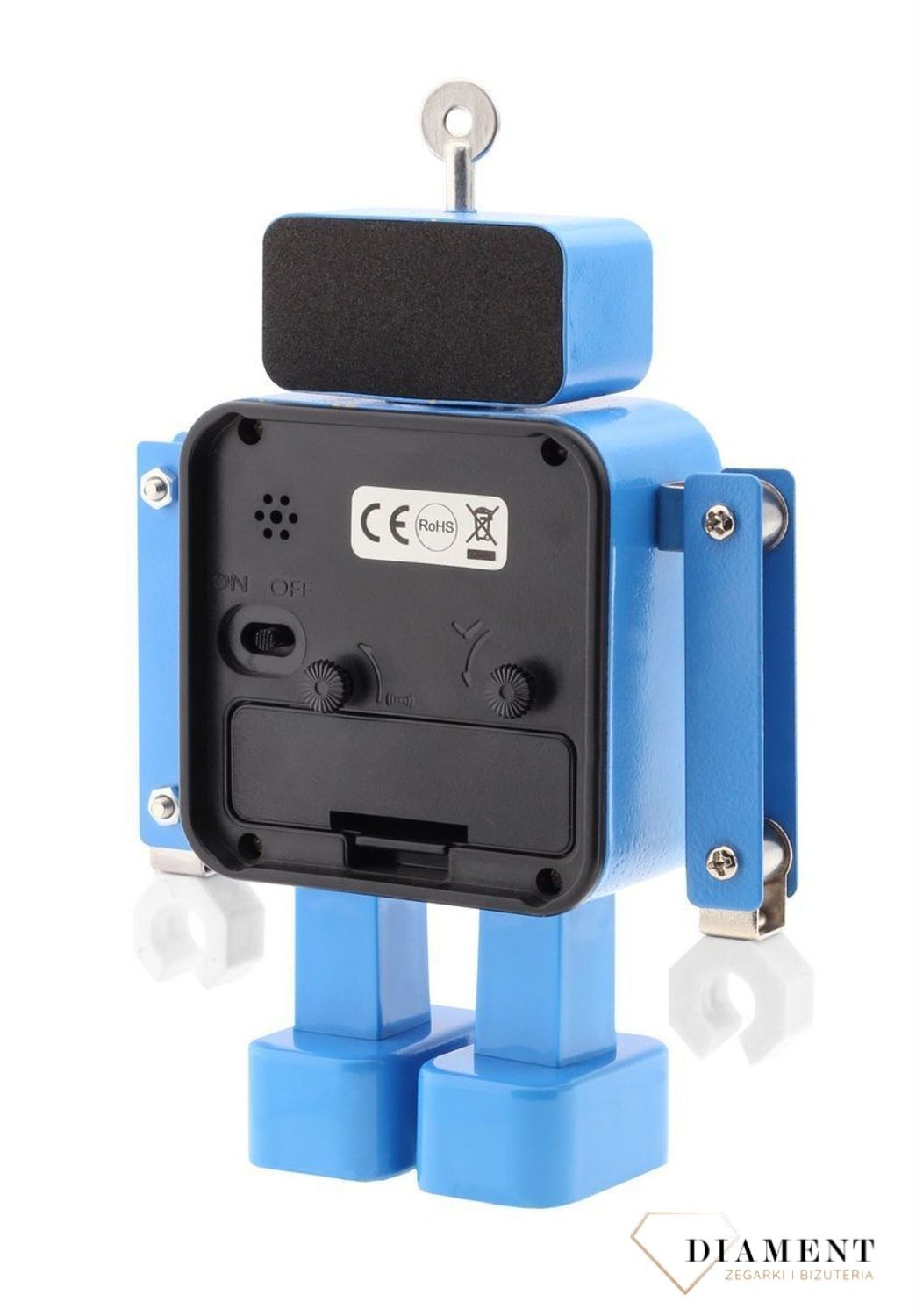 Budzik JVD w kształcie niebieskiego robota SRP2305 (5).jpg