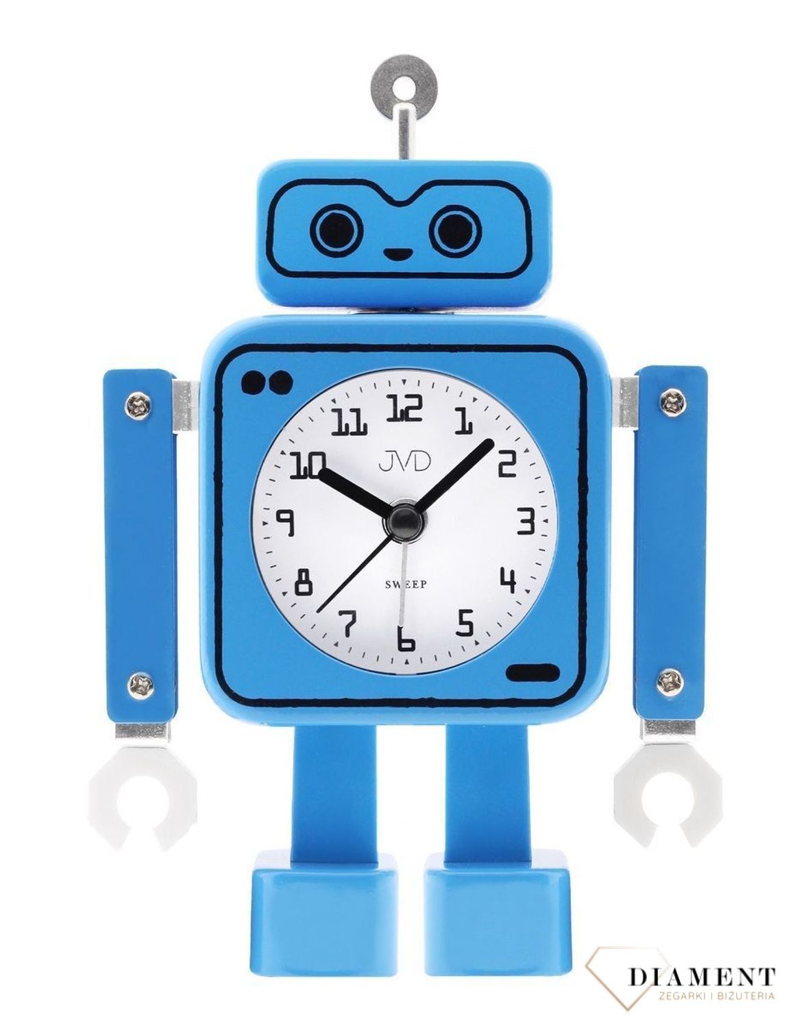 Budzik JVD w kształcie niebieskiego robota SRP2305 (5).jpg