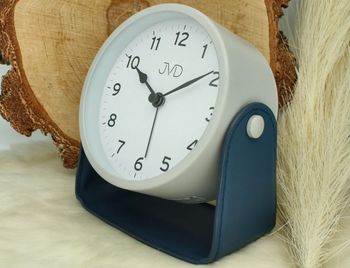 Szary budzik analogowy JVD DIA-SRP2313.2– plastikowa obudowa, kompaktowy design szary.jpg