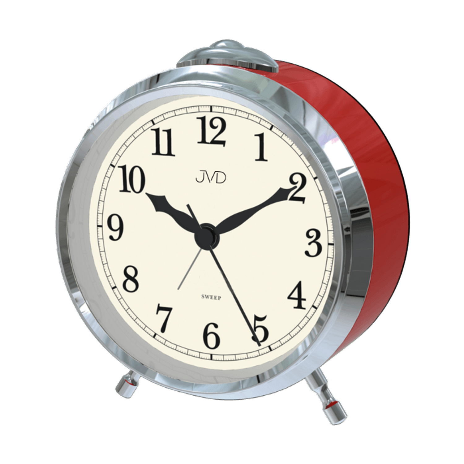 Budzik retro czerwony czeskiej firmy JVD SRP2609.1.png