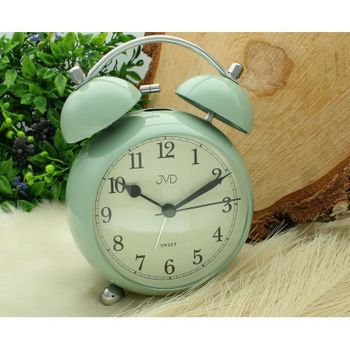 Budzik retro JVD SRP2810.3 zielony – cichy mechanizm, alarm Bell.jpg