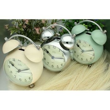 Budzik retro JVD– cichy mechanizm, alarm Bell ..jpg