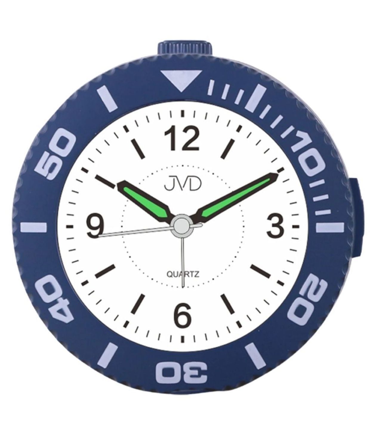 Budzik analogowy JVD SRP507.2 niebieski z płynnym mechanizmem Sweep i drzemką (1).jpg
