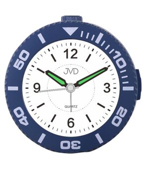 Budzik analogowy JVD SRP507.2 niebieski z płynnym mechanizmem Sweep i drzemką (1).jpg