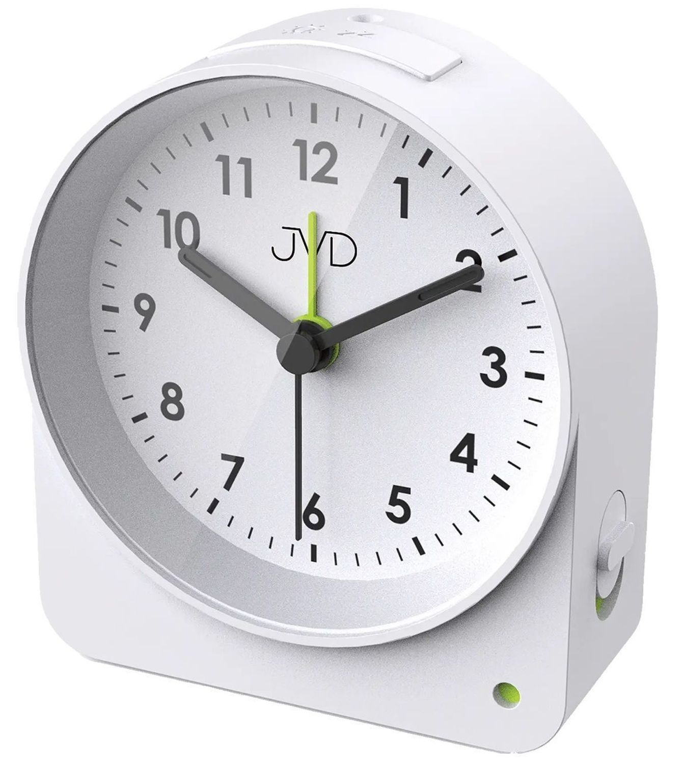 Budzik klasyczny JVD cichy mechanizm drzemka SRP5138.1  biały. Budzik klasyczny JVD. Klasyczny budzik biały. Budzik kwadratowy z cichym mechanizmem. Mały budzik z drzemką. Budzik z automatycznym podświetleniem..jpg
