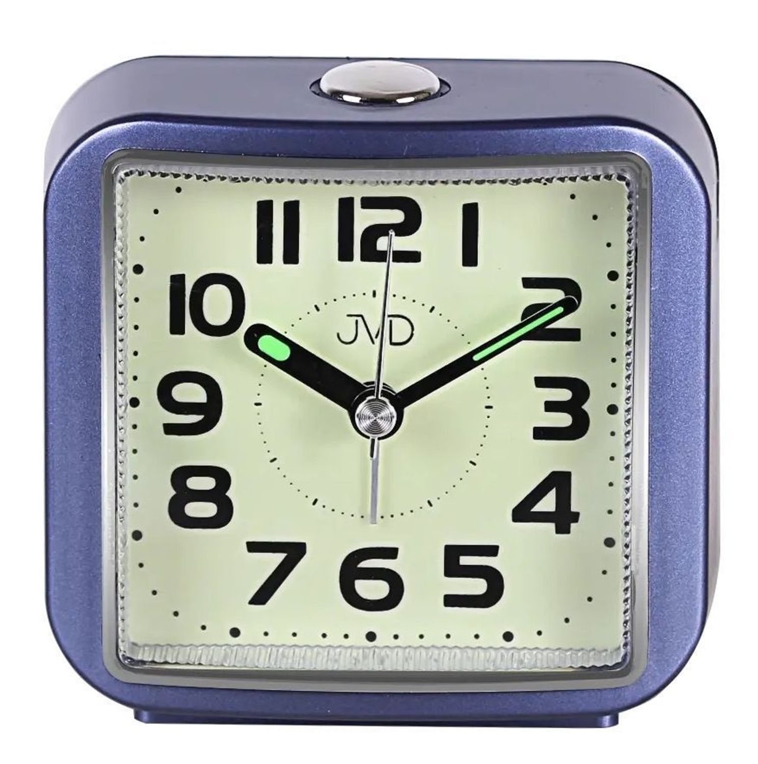 Budzik dziecięcy JVD SRP8204.1 – Kwadratowy, niebieski, alarm, drzemka, luminescencyjne wskazówki.jpg