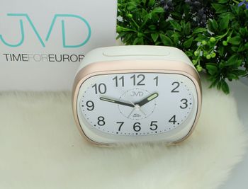 Budzik klasyczny na baterię JVD SRP836.7 z płynącym sekundnikiem,.jpg