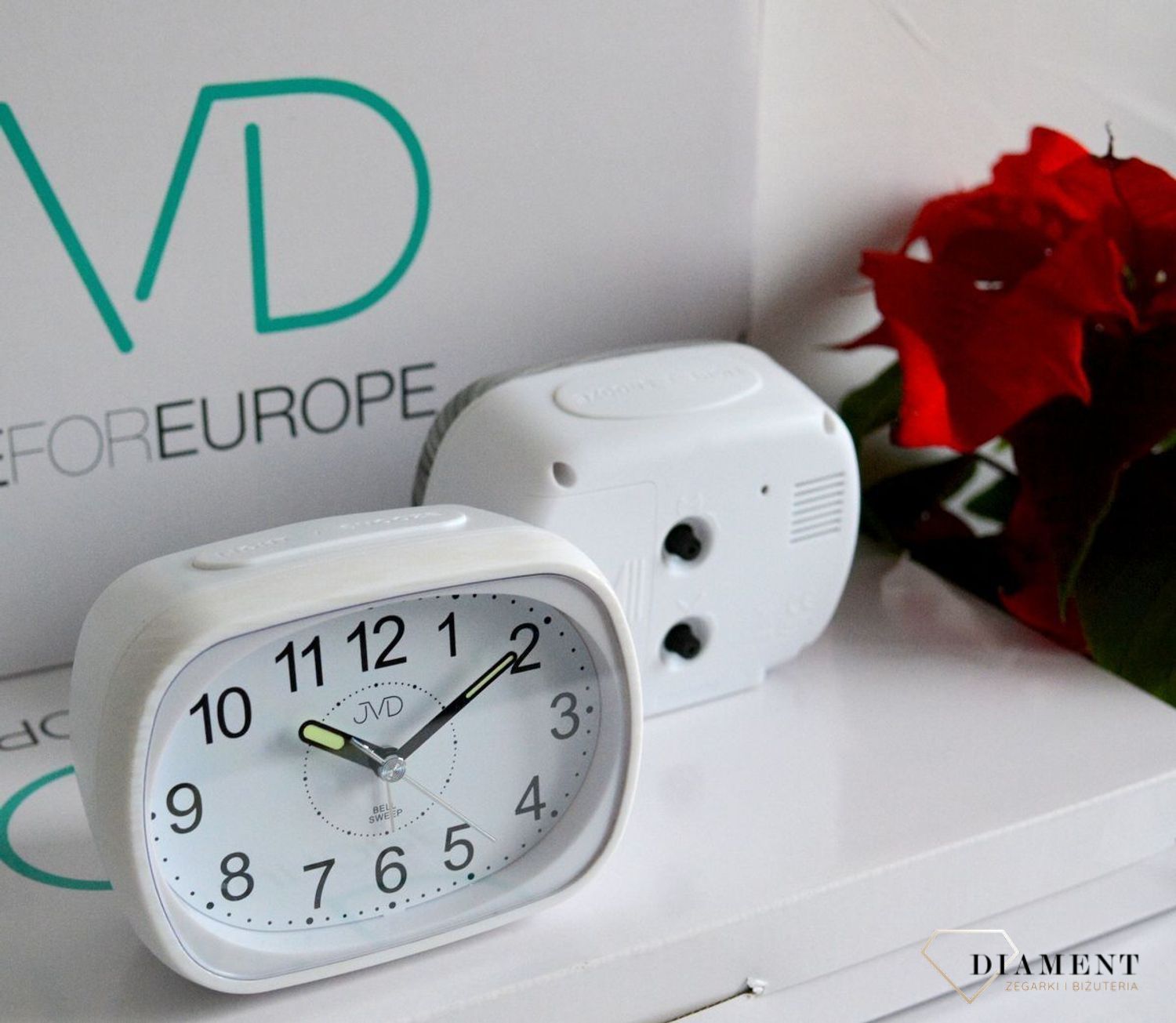 Budzik klasyczny JVD SRP836.9 z płynącym sekundnikiem SRP836.9.jpg