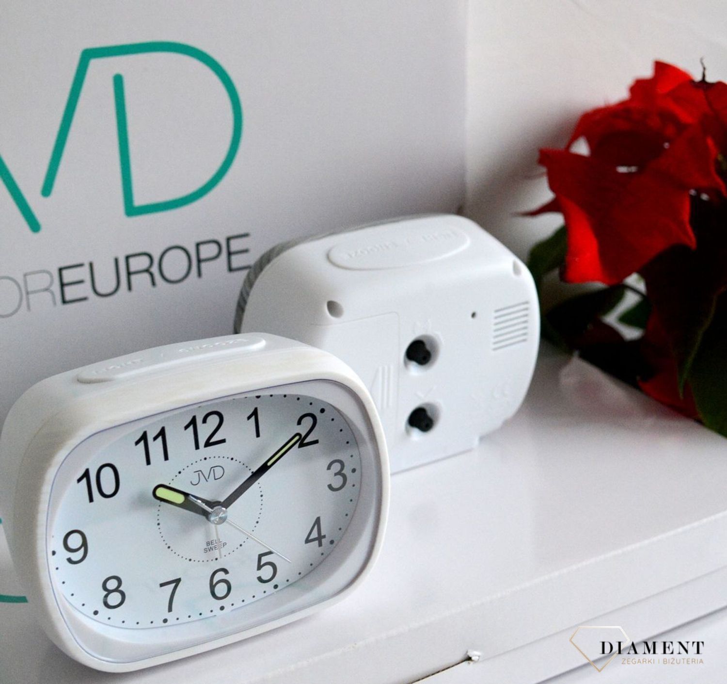 Budzik klasyczny JVD SRP836.9 z płynącym sekundnikiem SRP836.9.jpg