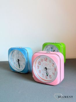 Budzik na baterię niebieski JVD SRP901.1, Mały budzik z funkcją alarmu. Budzik z podświetleniem. Budzik kwadratowy z podświetlanymi cyframi (1).JPG