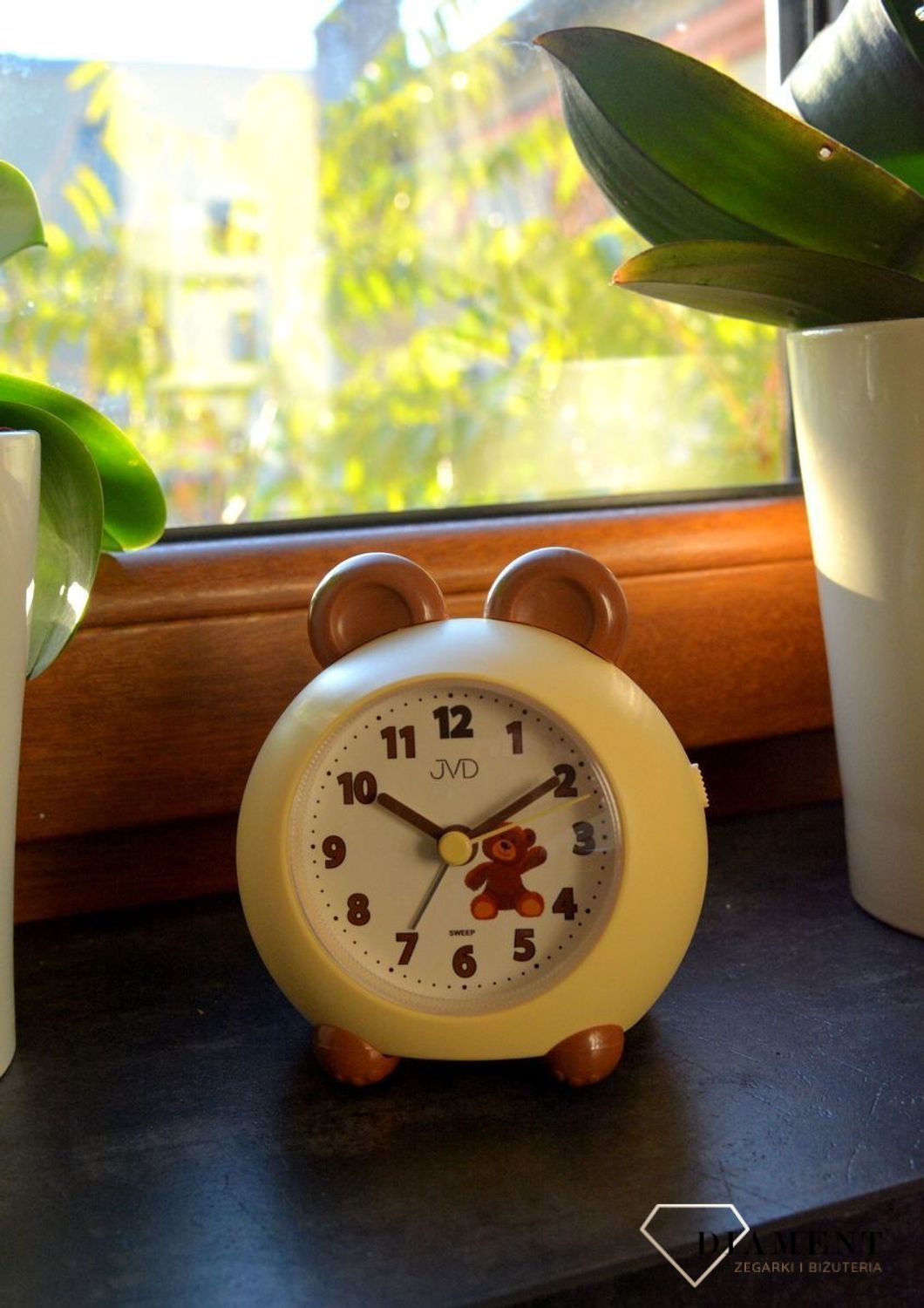 Budzik JVD motyw dziecięcy Miś z uszami SRP911 (2).jpg