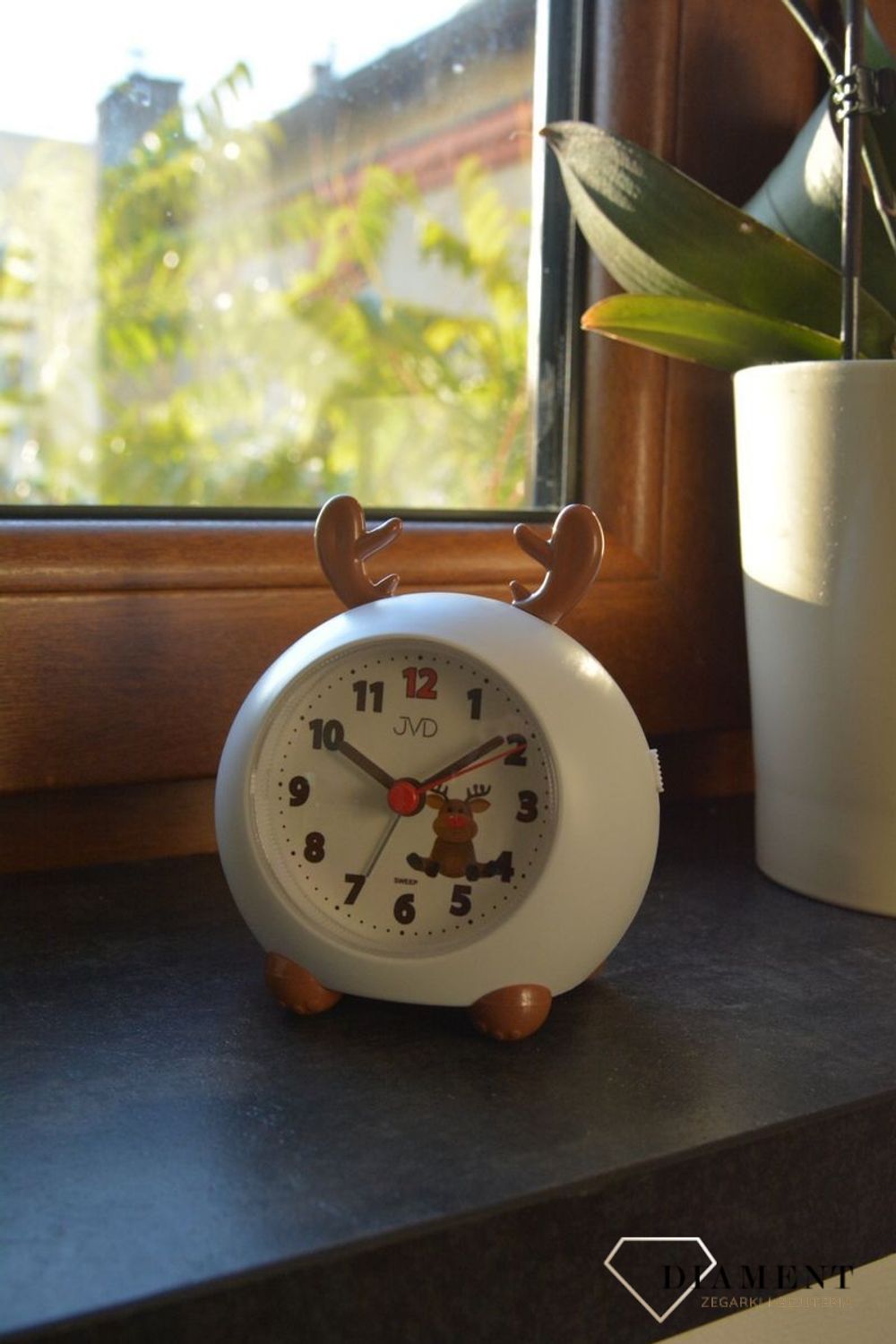 Budzik JVD motyw dziecięcy Renifer z uszami SRP911 (2).jpg