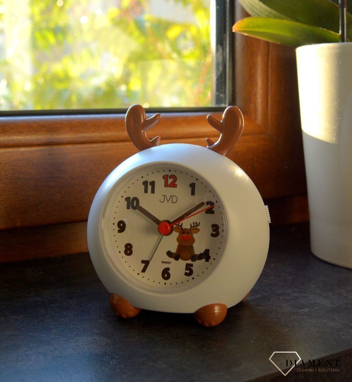 Budzik JVD motyw dziecięcy Renifer z uszami SRP911 (2).jpg