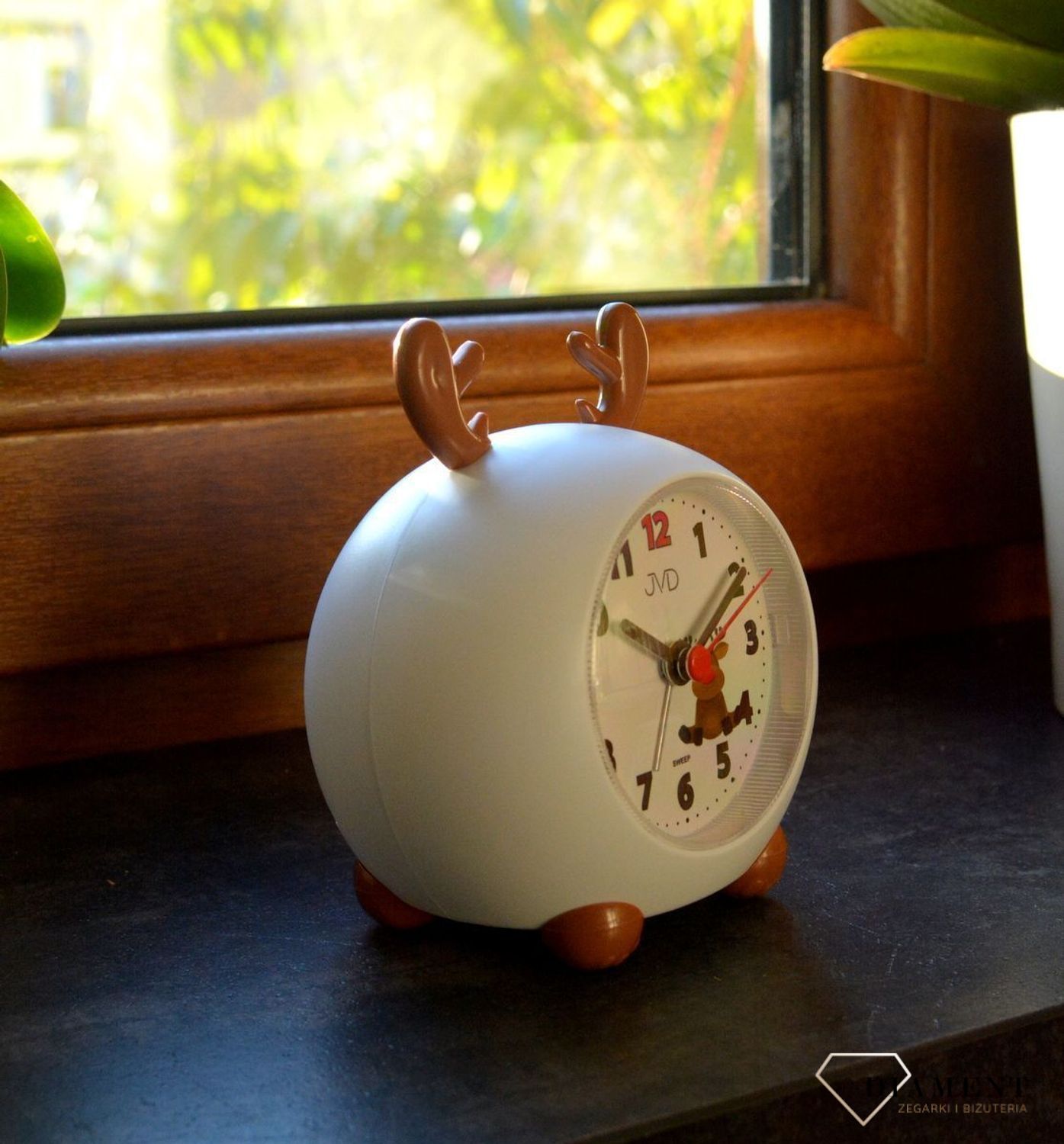 Budzik JVD motyw dziecięcy Renifer z uszami SRP911 (2).jpg