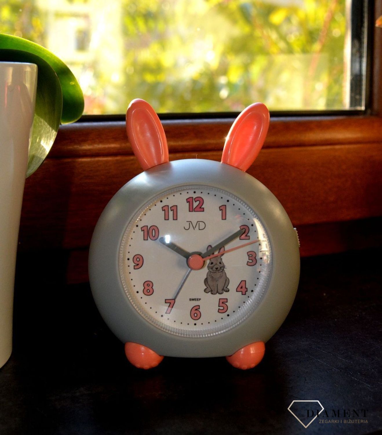 Budzik JVD motyw dziecięcy Królik z uszami SRP911.3.jpg