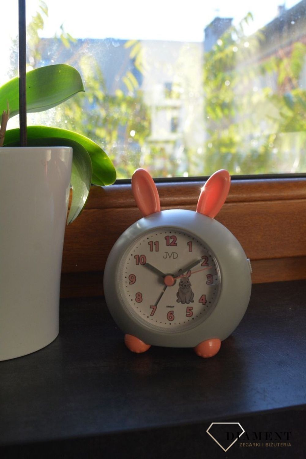 Budzik JVD motyw dziecięcy Królik z uszami SRP911.3.jpg