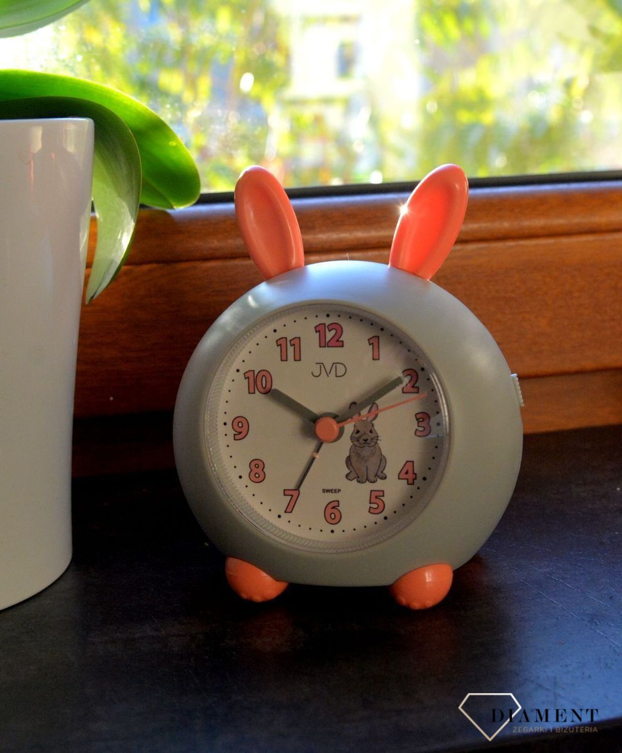 Budzik JVD motyw dziecięcy Królik z uszami SRP911.3.jpg