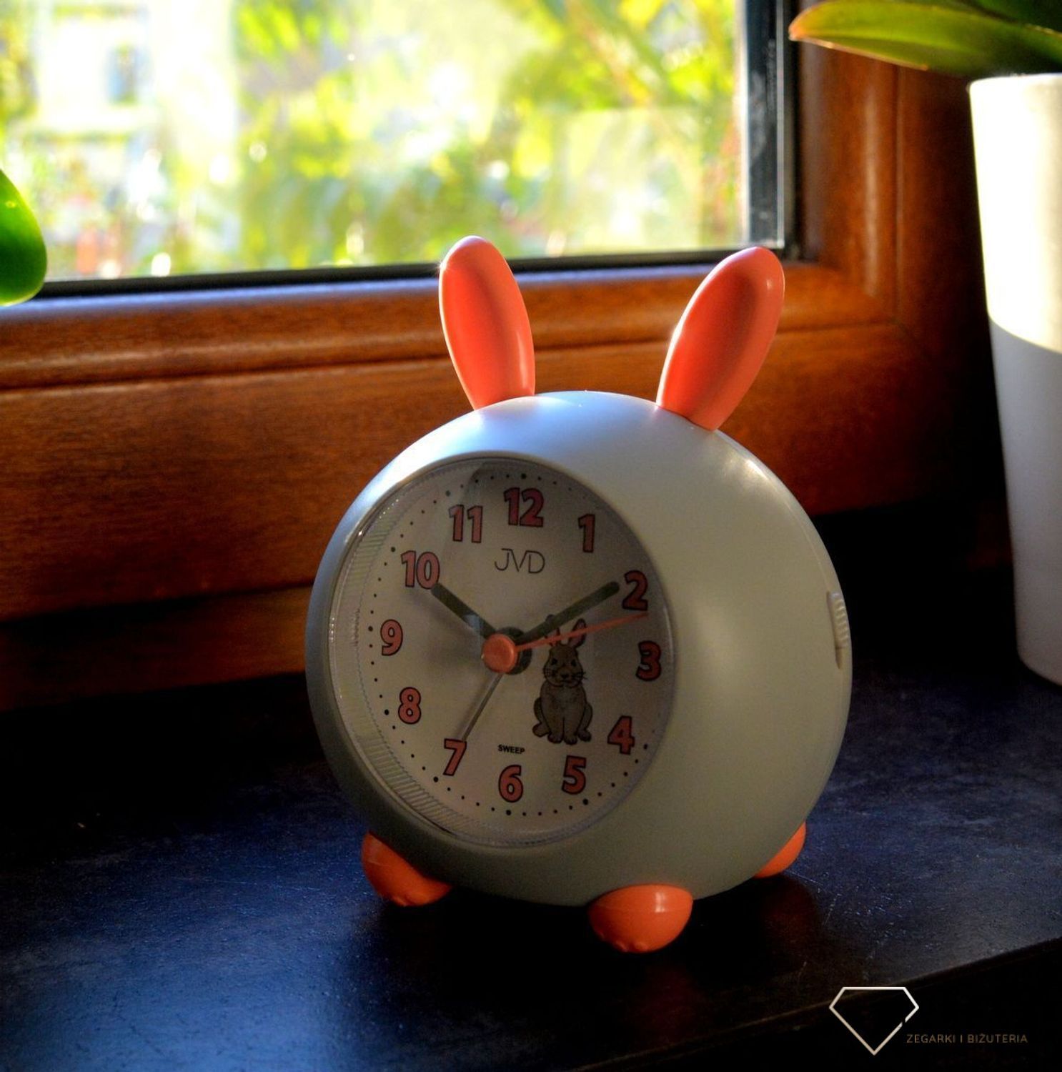 Budzik JVD motyw dziecięcy Królik z uszami SRP911.3.jpg