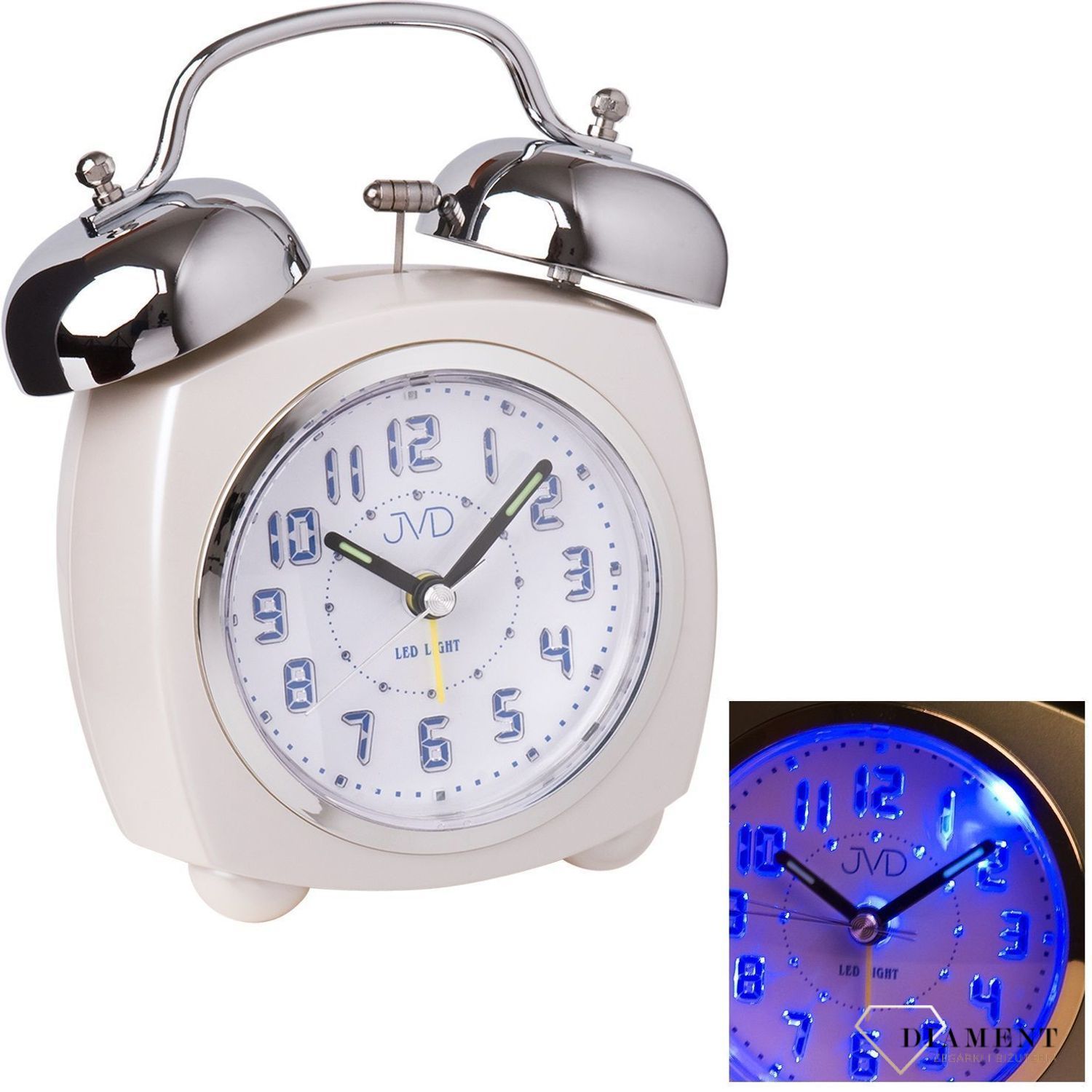 Budzik na baterię Retro JVD  Light Sensor biały SRP930 (1).jpg