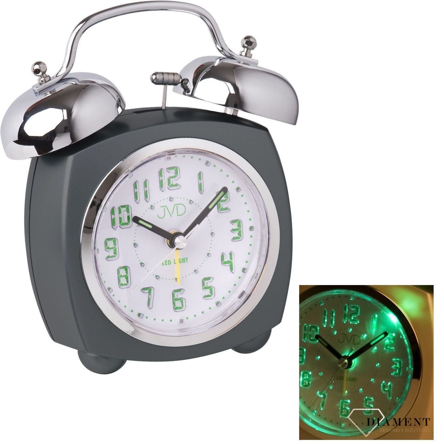 Budzik na baterię Retro JVD  Light Sensor szary SRP930 (2).jpg