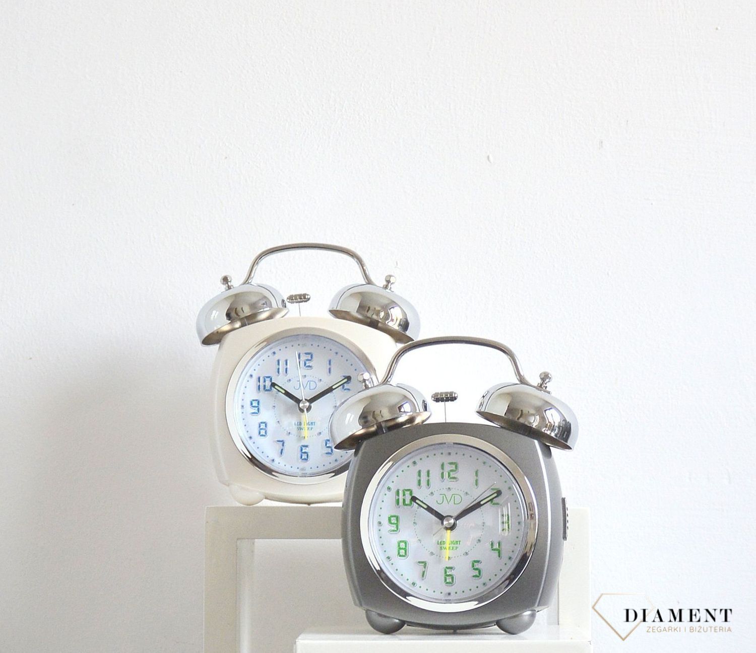 Budzik na baterię Retro JVD  Light Sensor szary SRP930 (2).jpg