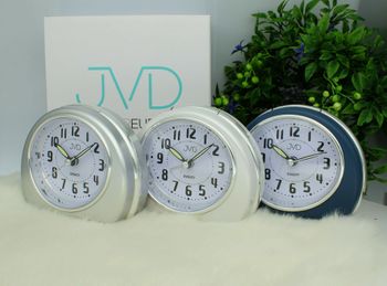 Budzik klasyczny JVD cichy mechanizm drzemka SRP9501.1 niebieski. Budzik klasyczny JVD. Klasyczny budzik niebieski. Budzik z cichym mechanizmem. Mały budzik z drzemką.2.jpg