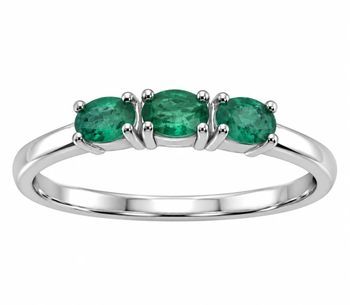 Srebrny Pierścionek 925 z Trzema Naturalnymi Szmaragdami 0,54 ct – Delikatny Pierścionek Damski (1).jpg