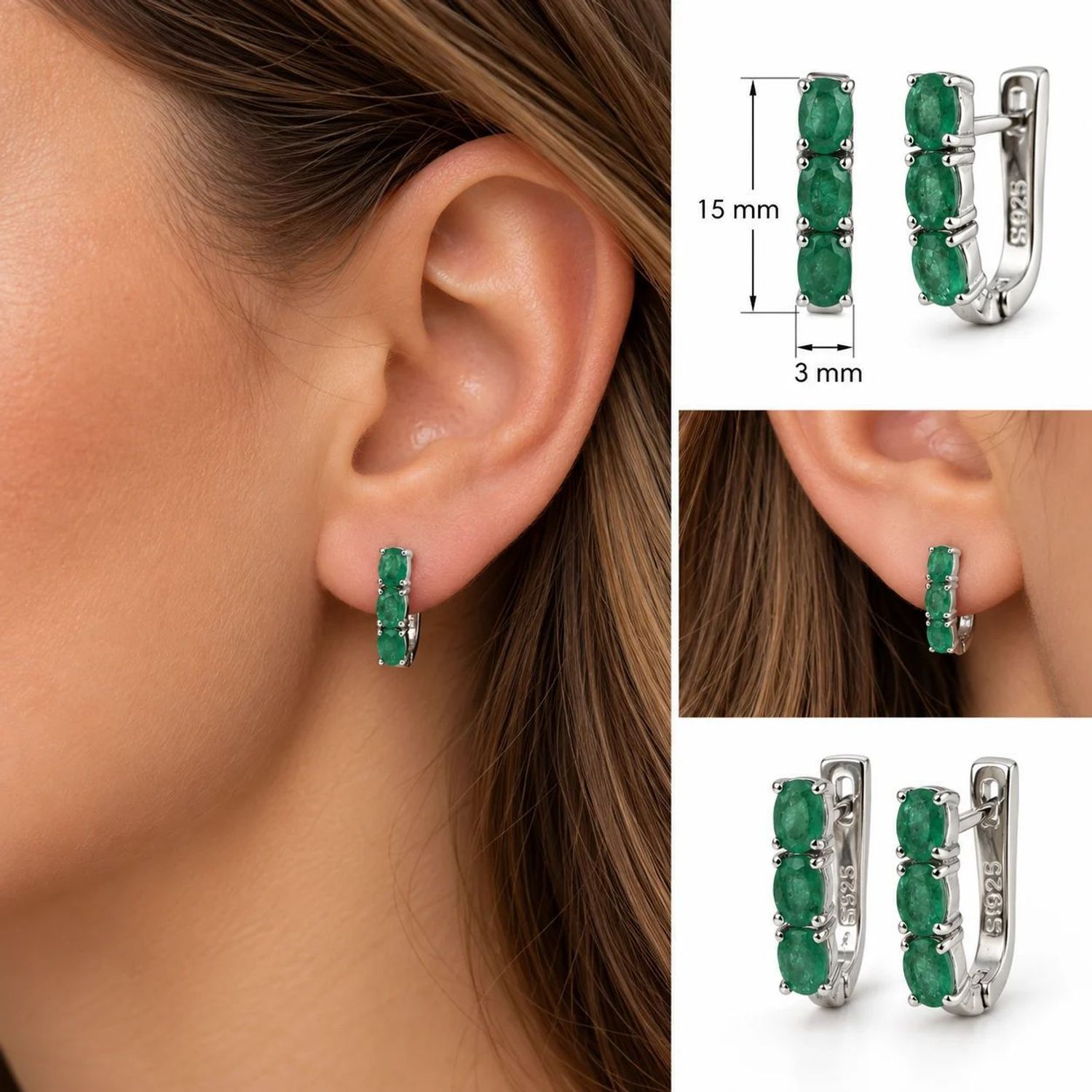 Kolczyki srebrne próby 925 z naturalnym szmaragdem 1,08 ct – angielskie zapięcie  Elegancka biżuteria damsk (1).jpg