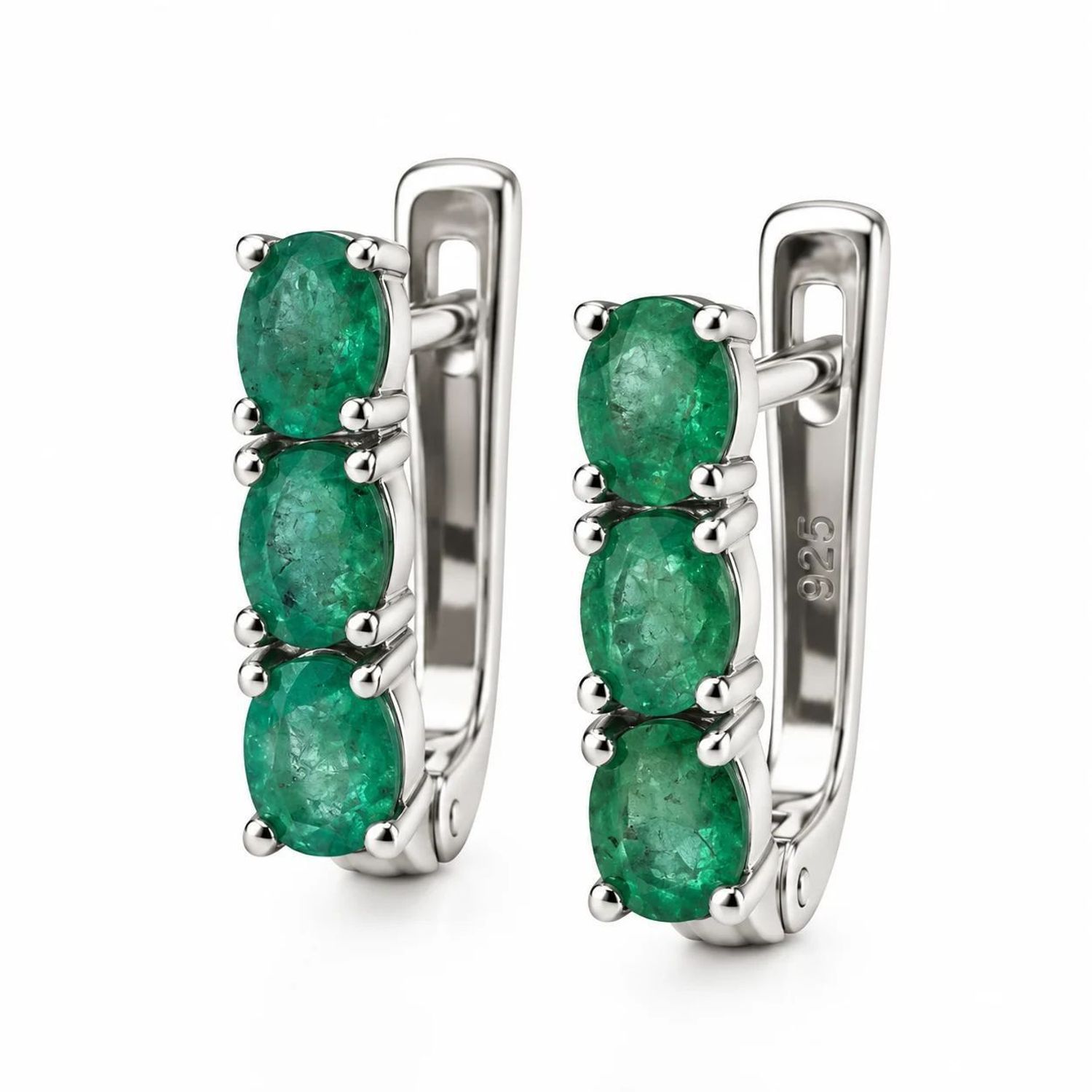 Kolczyki srebrne próby 925 z naturalnym szmaragdem 1,08 ct – angielskie zapięcie  Elegancka biżuteria damsk (1).jpg