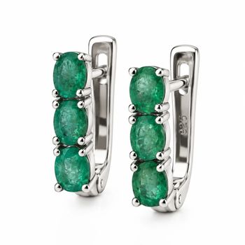Kolczyki srebrne próby 925 z naturalnym szmaragdem 1,08 ct – angielskie zapięcie  Elegancka biżuteria damsk (2).jpg
