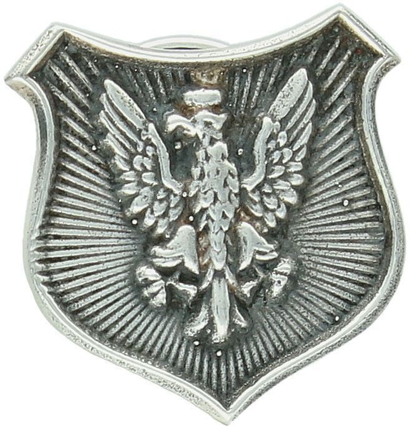 Srebrna przypinka do klapy marynarki z orzełkiem, model DIA-ZAP-1697-925. Próba 925, waga 3,96 g, wymiary 1,8 x 1,8 cm. Stylowa i elegancka ozdoba o patriotycznym charakterze.1.jpg