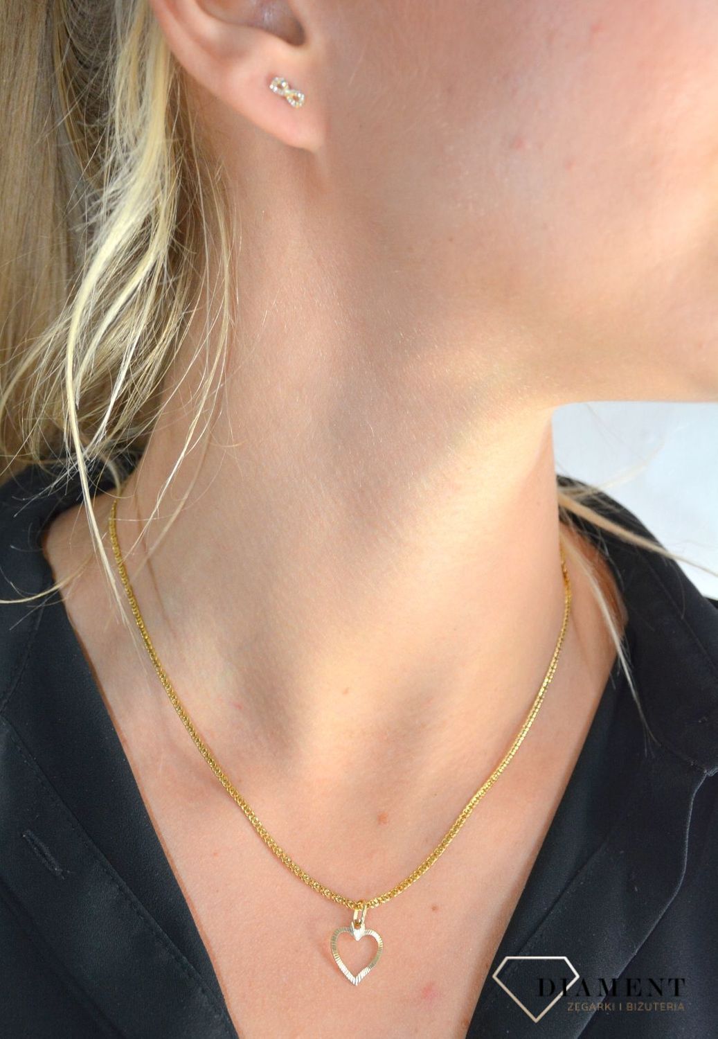 Zawieszka na łańcuszek ze złota ' Puste serce ' DIA-ZAW-0103-585.jpg