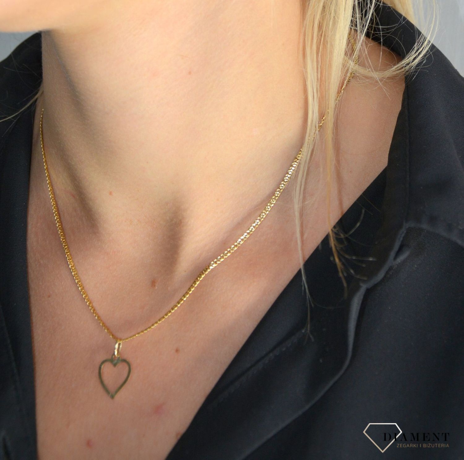 Zawieszka na łańcuszek ze złota ' Puste serce ' DIA-ZAW-0103-585.jpg