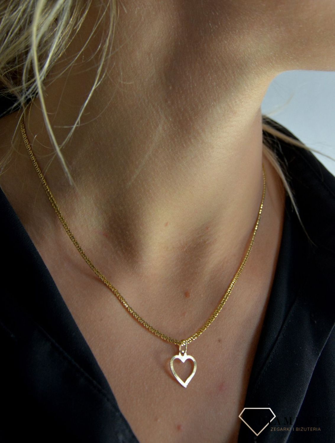 Zawieszka na łańcuszek ze złota ' Puste serce ' DIA-ZAW-0103-585.jpg