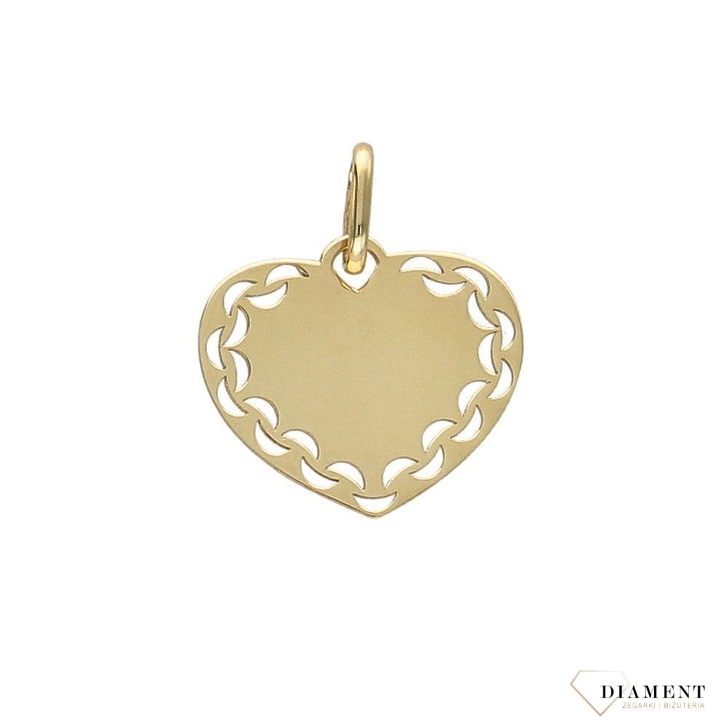 Zawieszka na łańcuszek ' Złote serce ze wzorem ' DIA-ZAW-0104-585.jpg