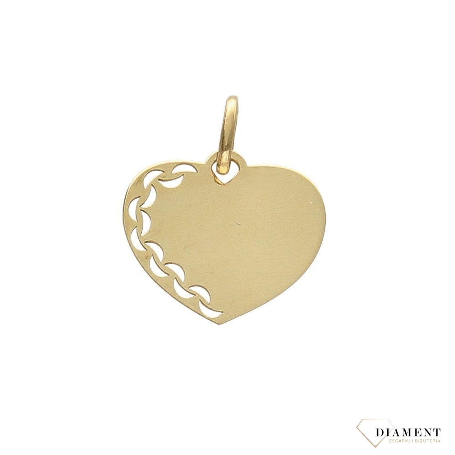 Zawieszka na łańcuszek ' Złote serce ze wzorkiem ' DIA-ZAW-0105-585.jpg