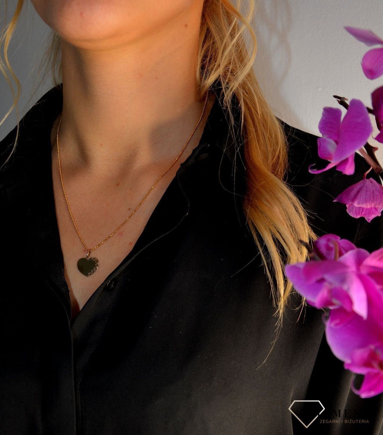 Zawieszka na łańcuszek ' Złote serce ze wzorkiem ' DIA-ZAW-0105-585.jpg