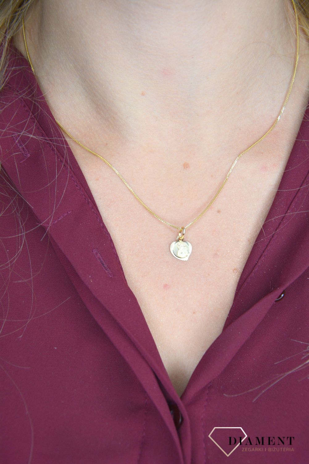 Złota zawieszka medalik ' Matka Boska Częstochowska ' DIA-ZAW-0106-585.jpg