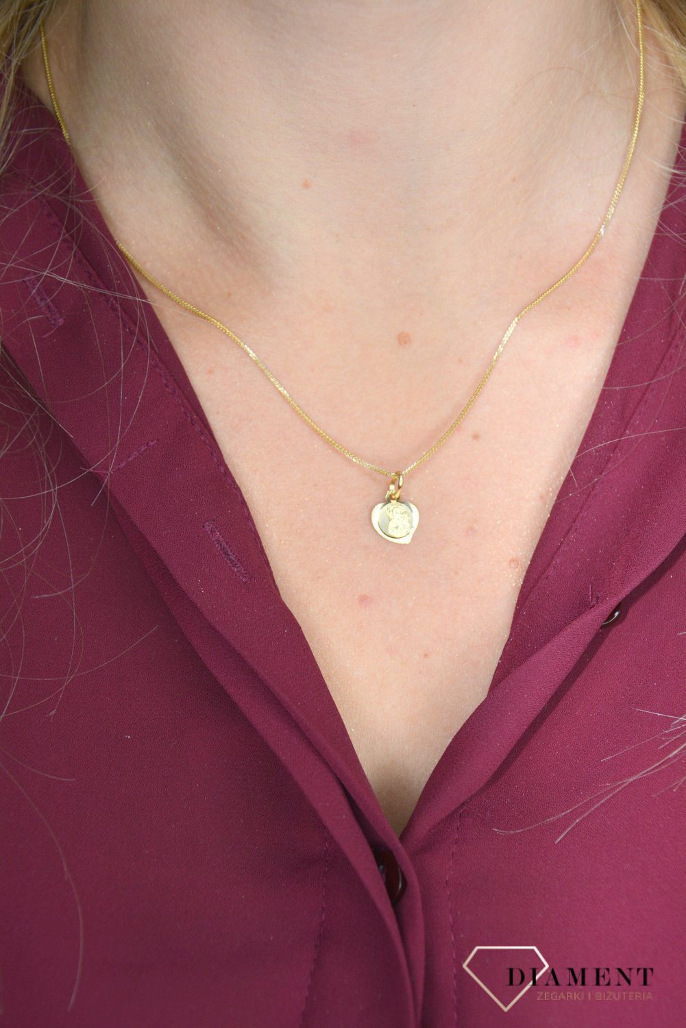 Złota zawieszka medalik ' Matka Boska Częstochowska ' DIA-ZAW-0106-585.jpg