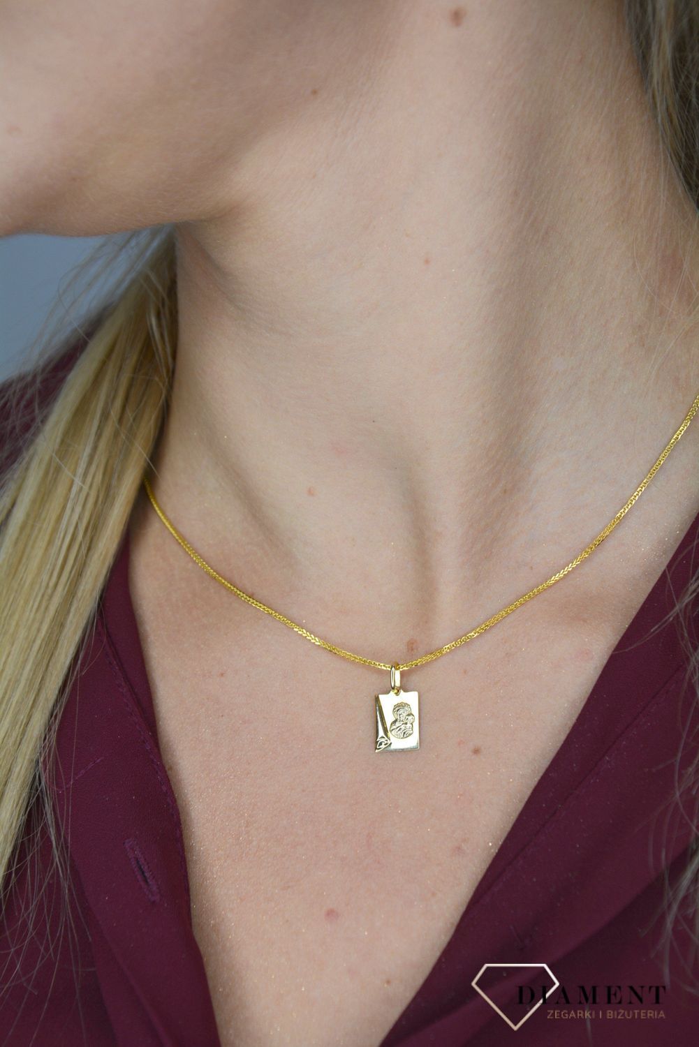 Zawieszka medalik ' Matka Boska Częstochowska na kartce ' DIA-ZAW-0107-585.jpg