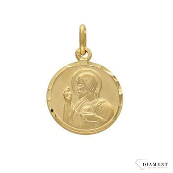 Złota zawieszka ' Medalik z wizerunkiem Jezusa '.jpg