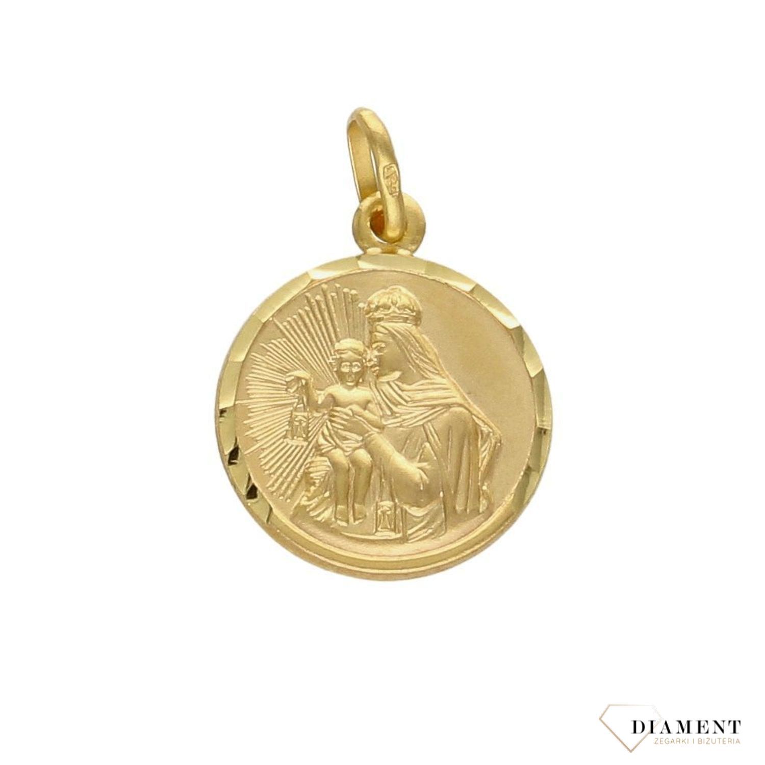Złota zawieszka ' Medalik z wizerunkiem Jezusa '.jpg