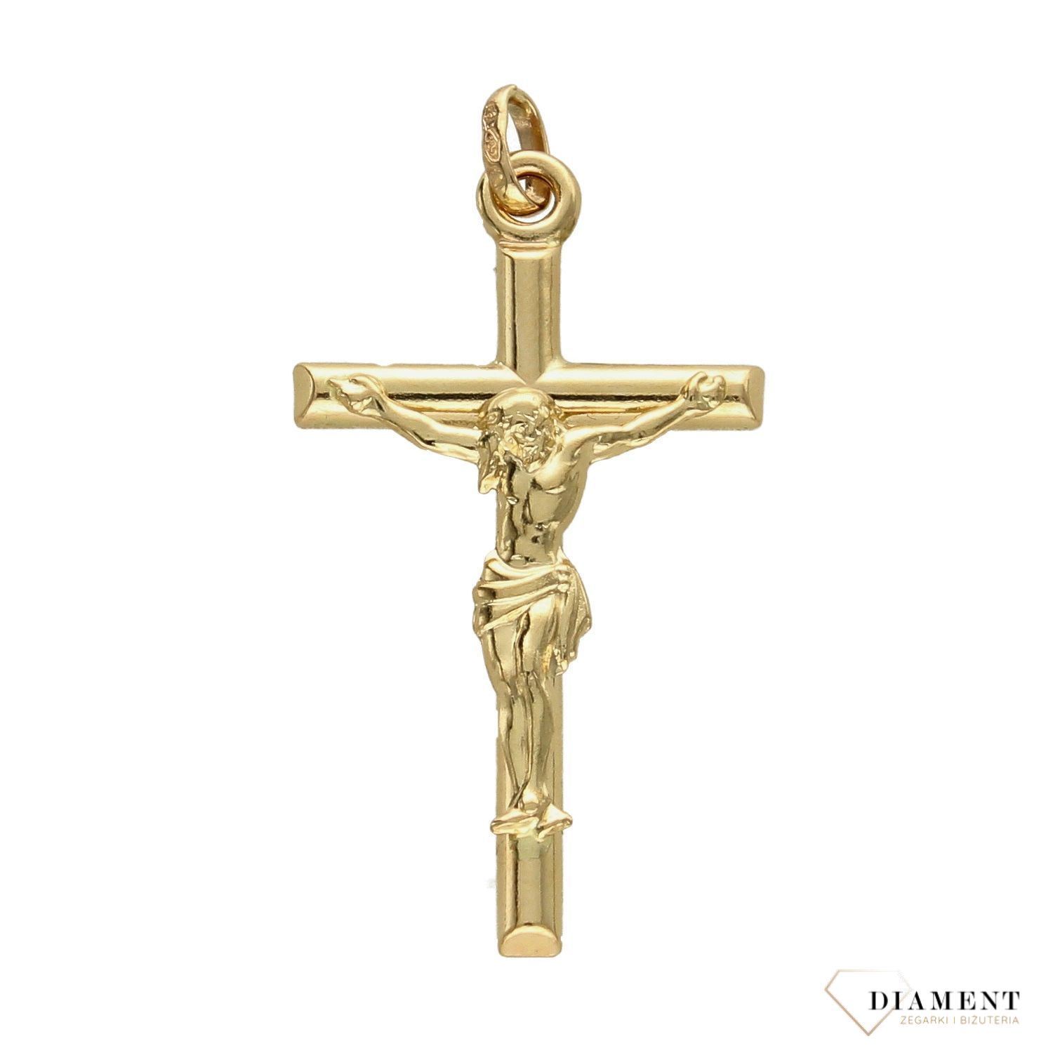 Złota zawieszka z wizerunkiem ' Okazały krzyż ' DIA-ZAW-0122-585.jpg
