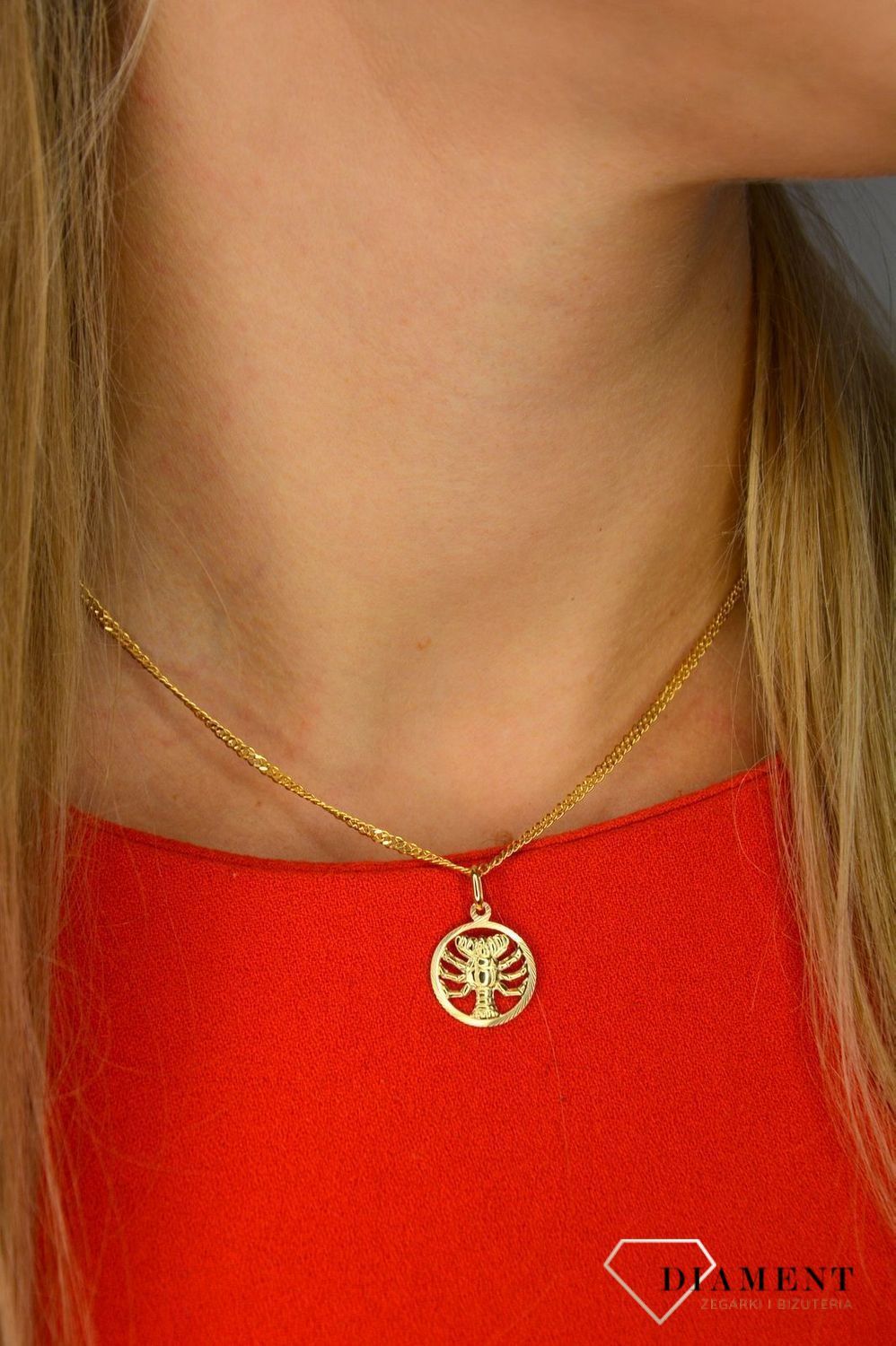 Złota zawieszka 585 znak zodiaku rak DIA-ZAW-0124-585.jpg