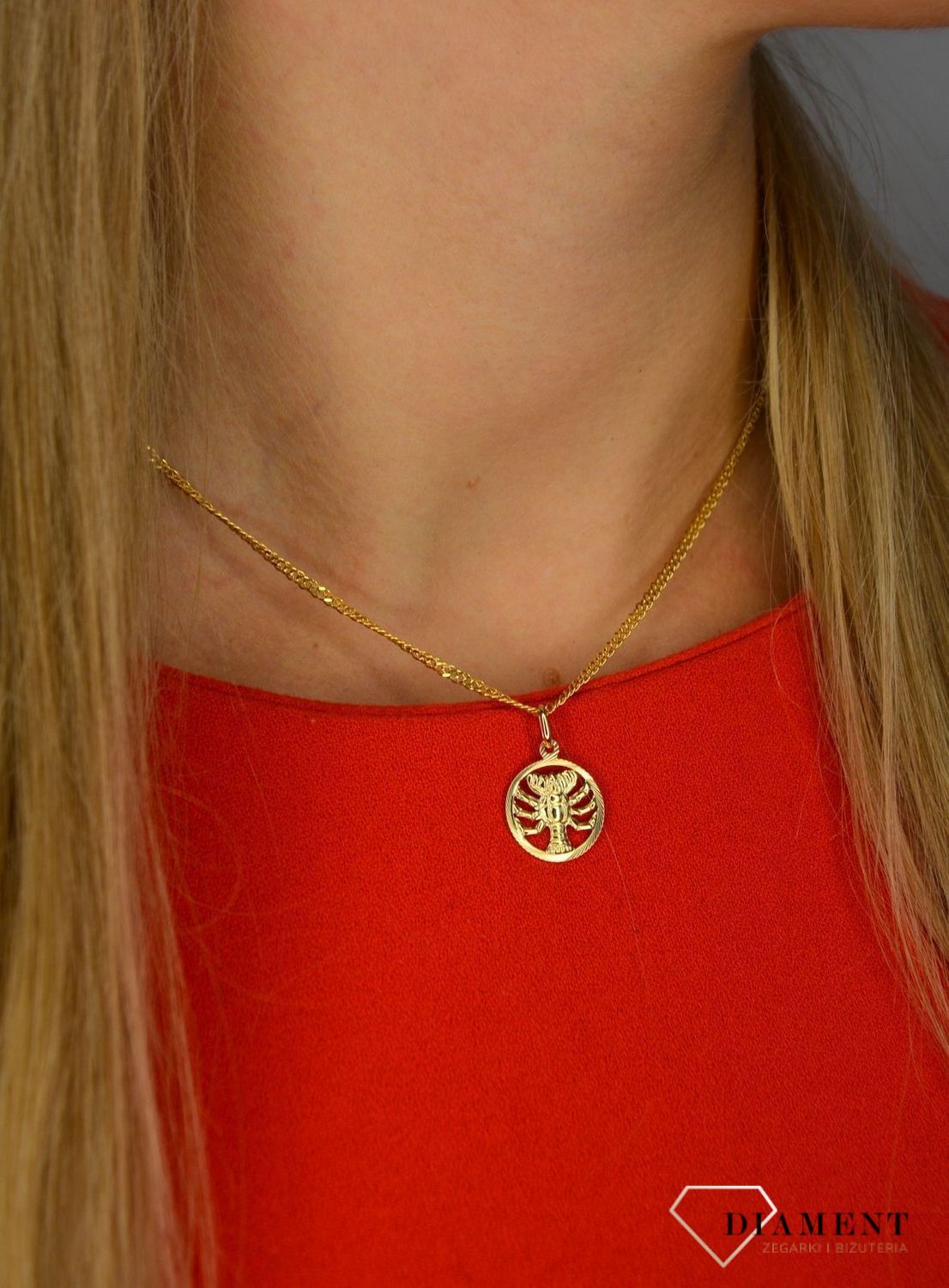 Złota zawieszka 585 znak zodiaku rak DIA-ZAW-0124-585.jpg